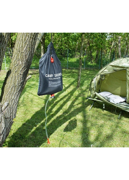Dus solar pentru camping, PVC, reglabil, 20 litri - negru