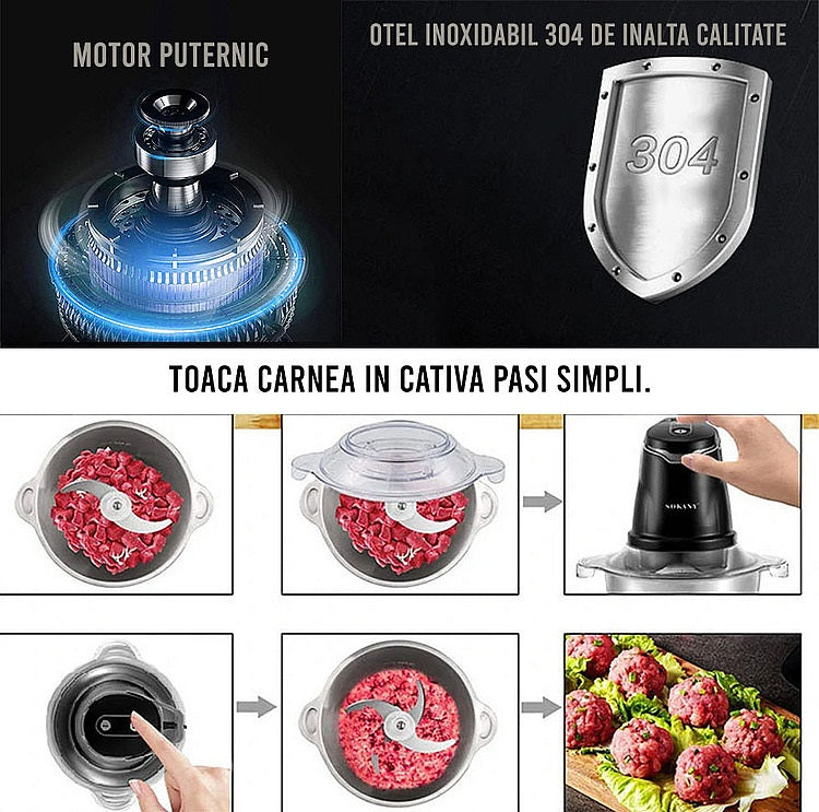Tocator electric, vas din inox , capacitate 2 litri